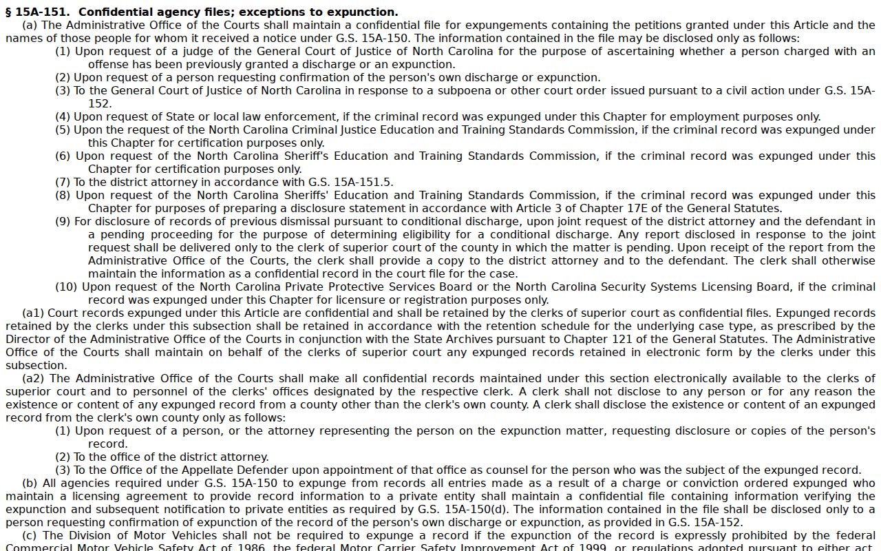 Orange County criminal docket expunction statute source