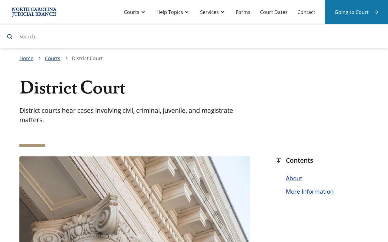Orange County criminal docket District Court jurisdiction page