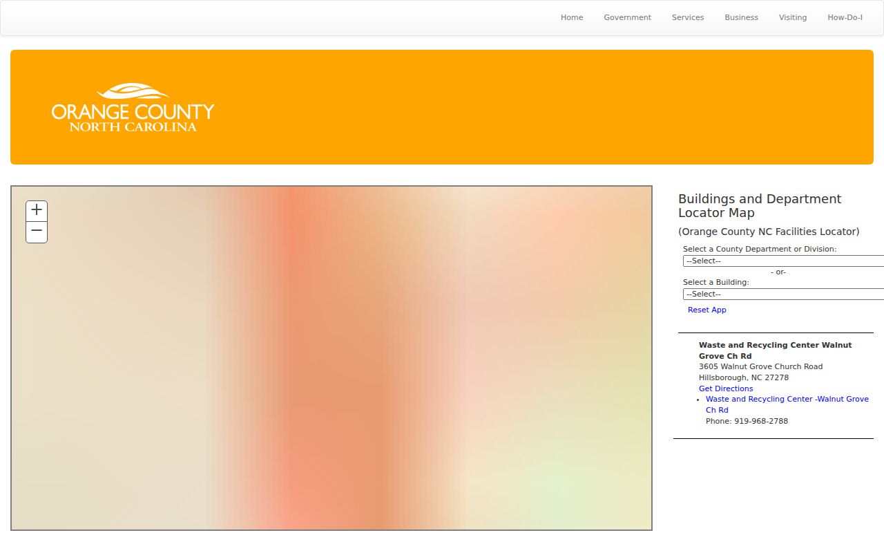 Hillsborough court docket access map for the Orange County court campus