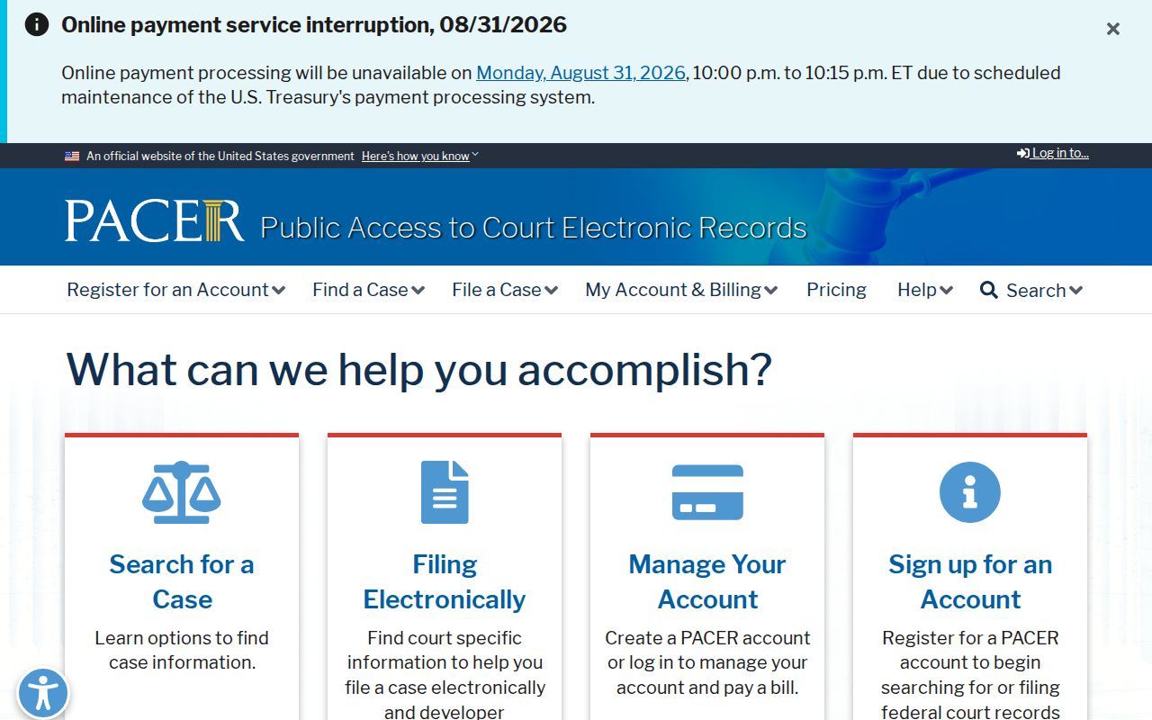 Orange County court docket federal PACER access distinction