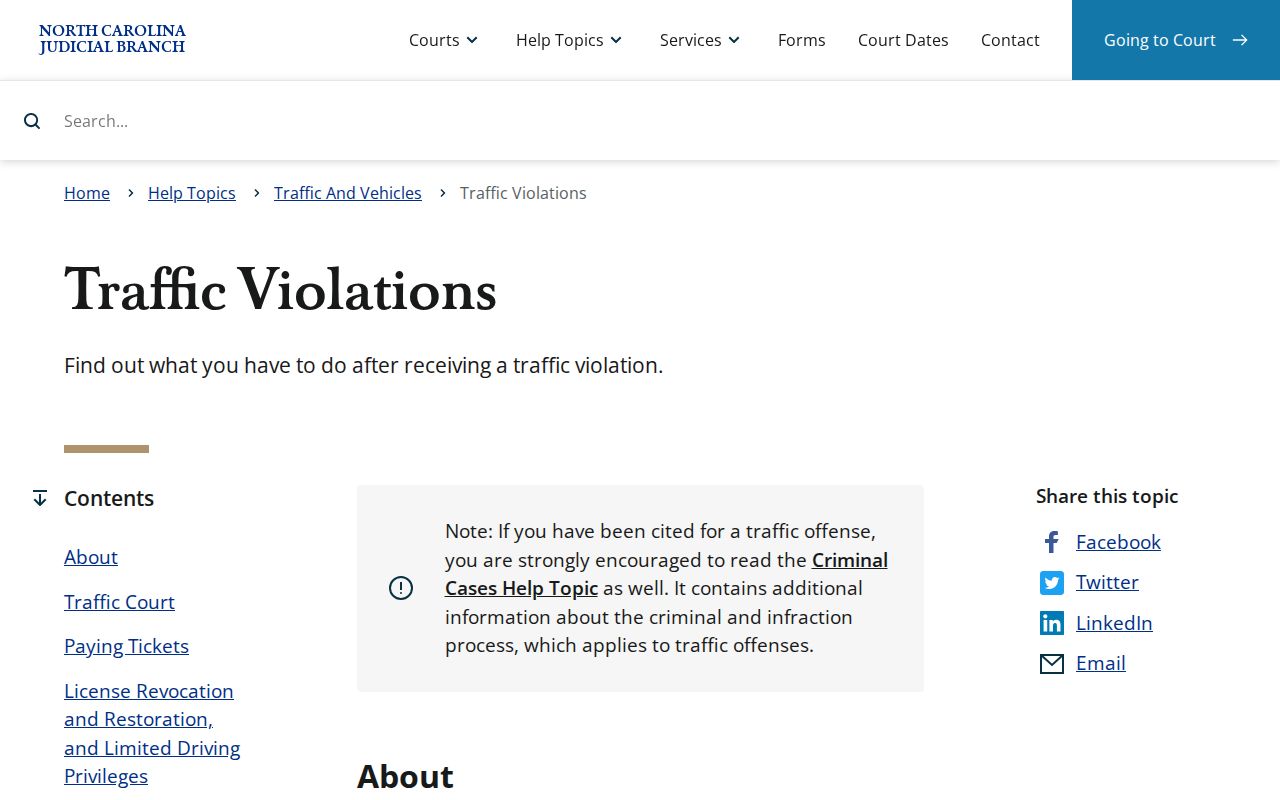 Orange County traffic court records state traffic guidance