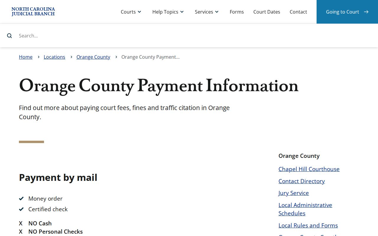 Orange County traffic court payment information